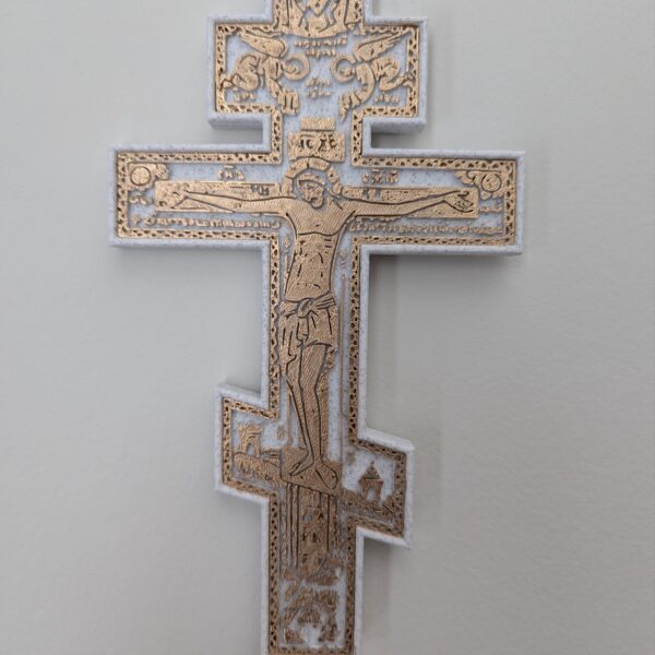 White Marble Byzantine Style Wall Cross