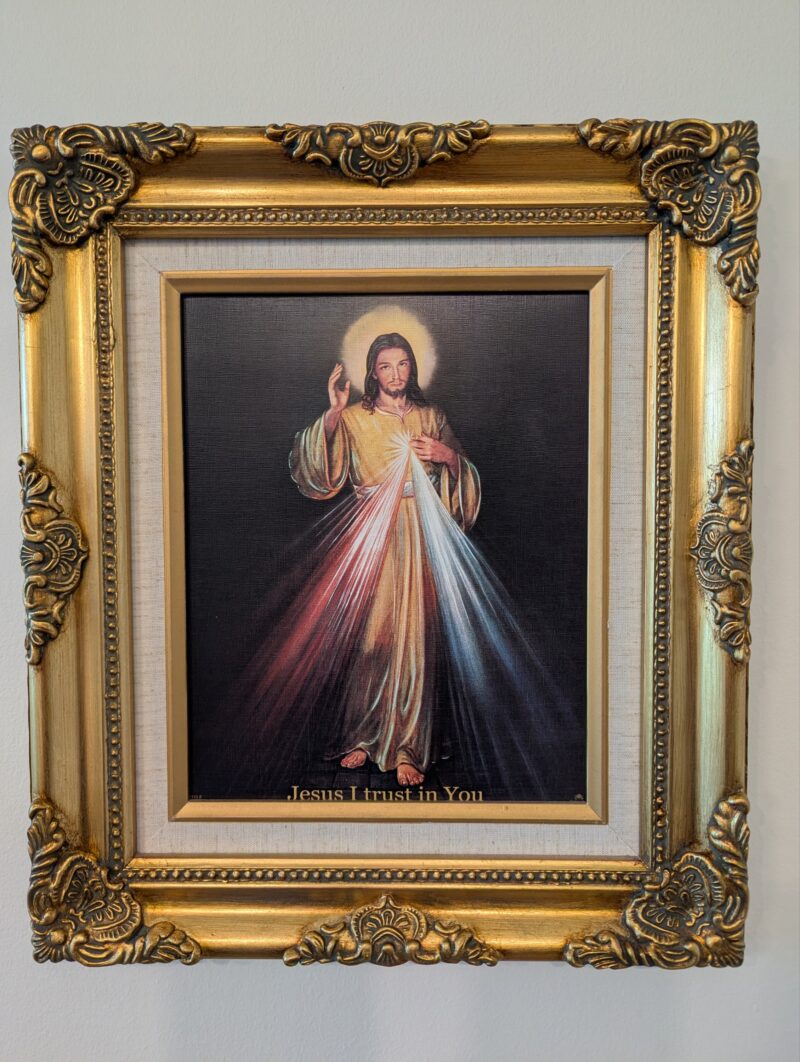 Divine Mercy Painting and Frame