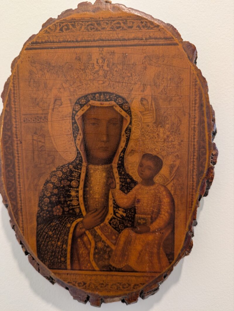 Black Madonna Print on Live Edge Wood